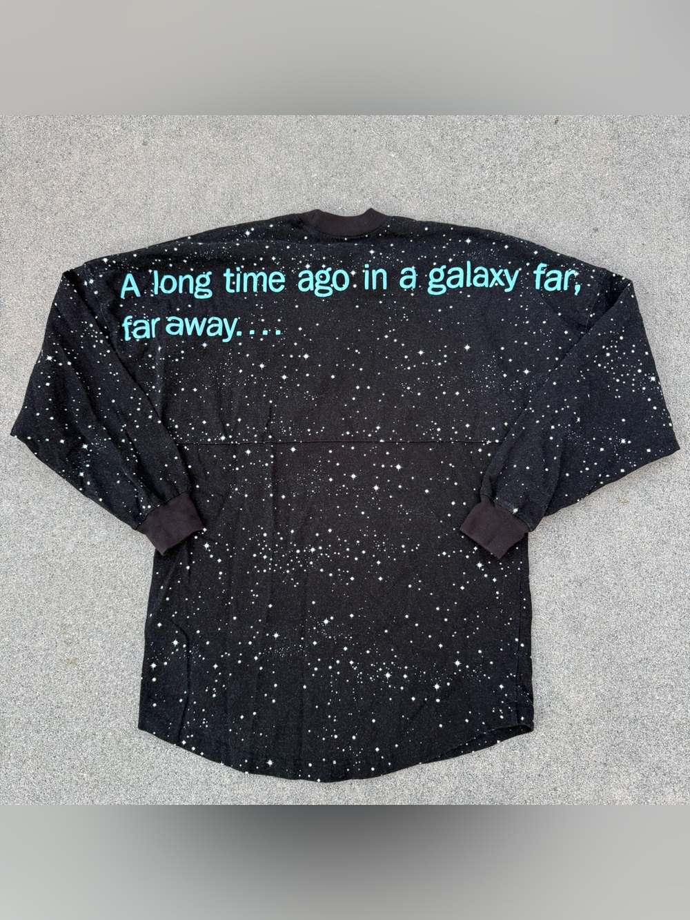 Disney Star Wars Spirit Jersey XS Galaxy Star Print Long Sleeve Black Shirt
